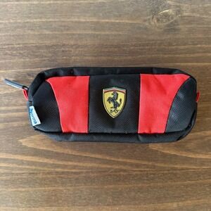 Norma Ferrari Style Pencil Case Red Black Zipper Organizer Pouch